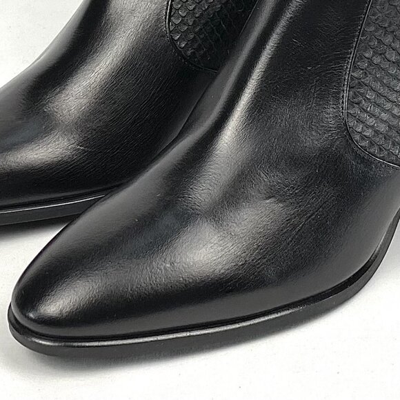 New Andre Assous Miranda Black Snake Leather Bootie 8 - Picture 10 of 11